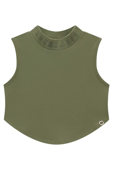 Blusa Cropped Manga Larga Verde