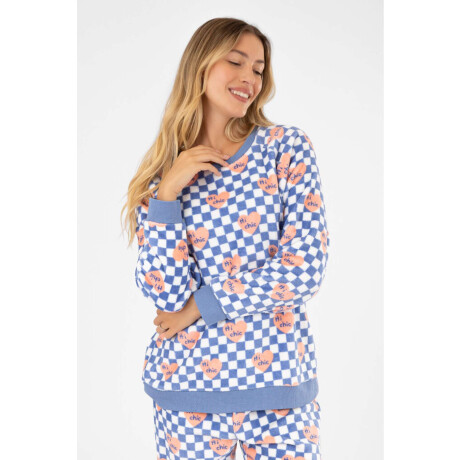 Pijama hi chic allover Celeste