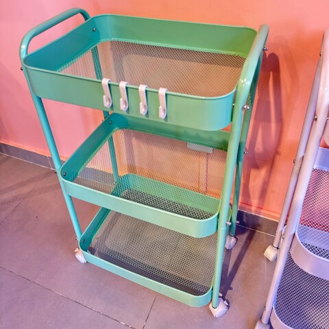 Carro Organizador metálico 3 Estantes y Ruedas Mint