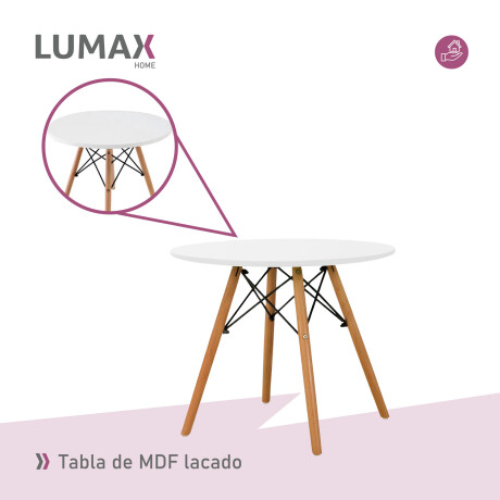Juego de comedor Con Mesa Circular de 80cm + 2 Sillas Eames Gris