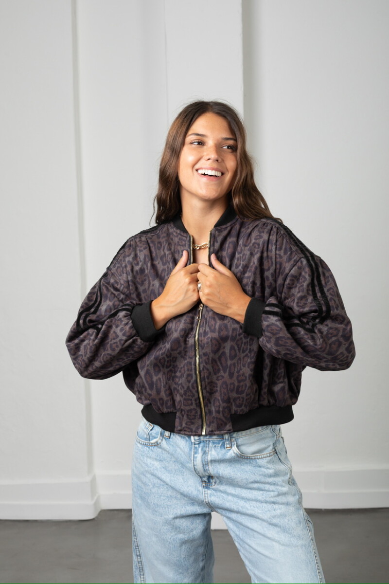 Campera Print gamuza - marrón 