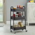 Carro Organizador 3 Estantes Con Ruedas Multiuso Reforzado Color Variante Negro