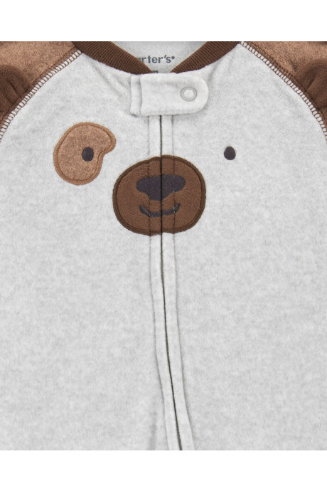 Pijama uno pieza de micropolar, con pie, diseño perro Sin color