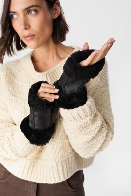 Mitones Leather Furris Negro