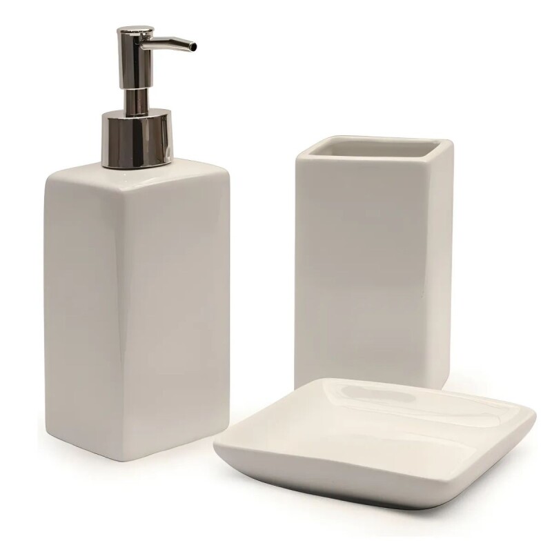 Set x3 piezas de baño en cerámica BLANCO