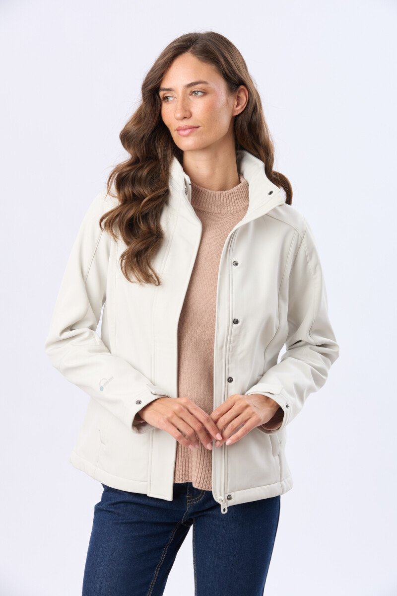 CAMPERA DE NEOPRENO CON CAPUCHA - Natural 