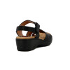 Wonder Sandalia Dama Confort Tiras Cruzadas C/ Pulsera Y Velcro Negro-negro