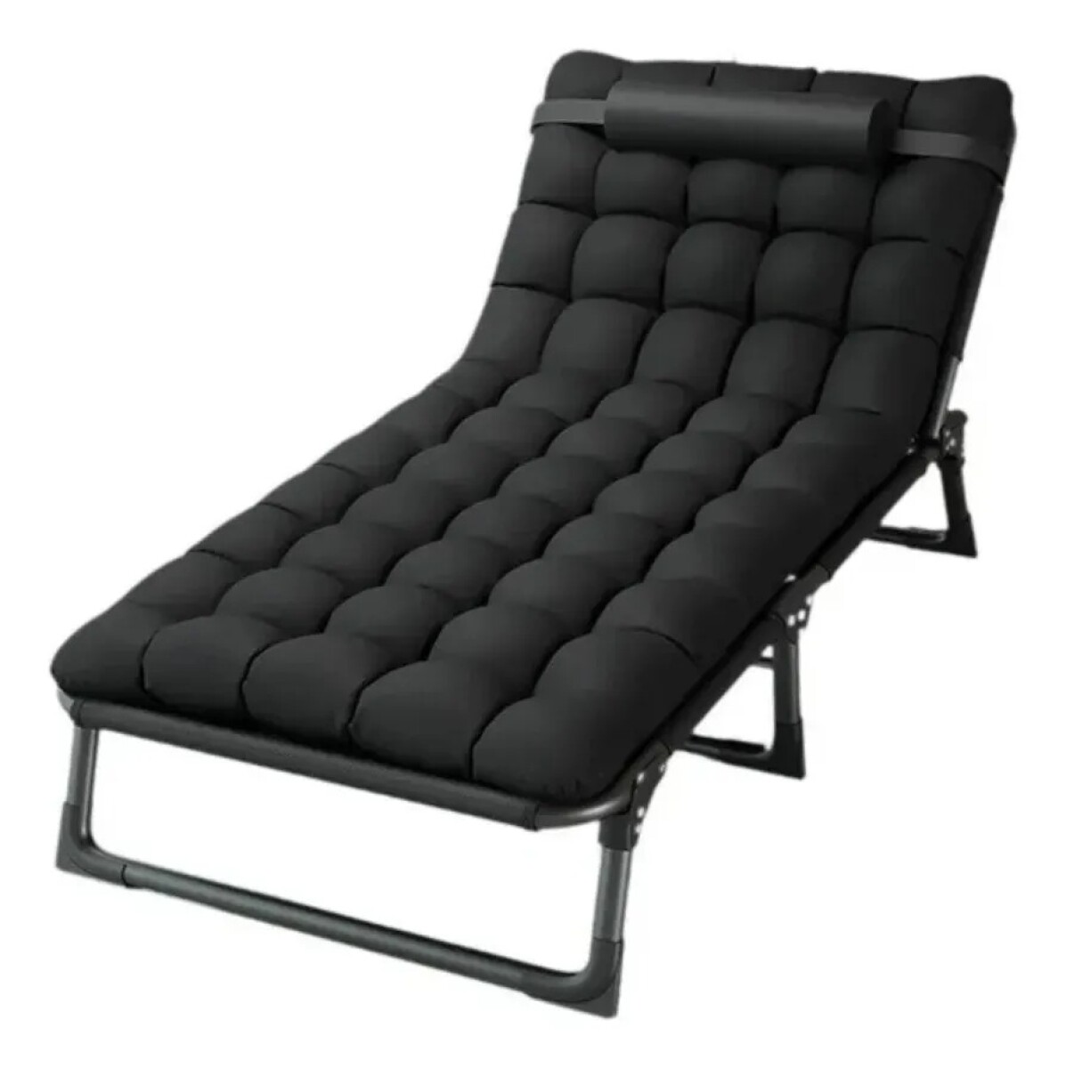 Catre Plegable con colchón - NEGRO 