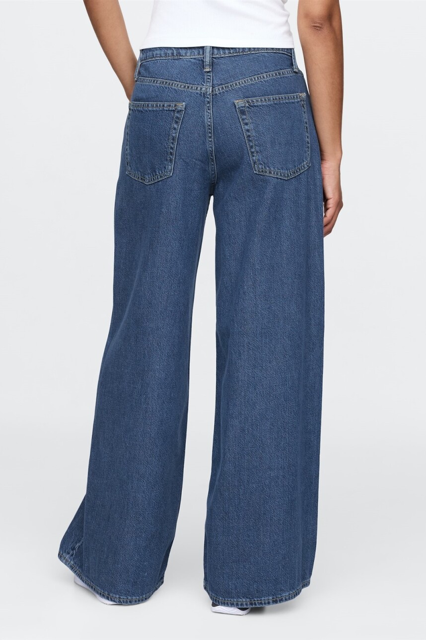 Jean Baggy Tiro Medio Mujer Medium Indigo 21