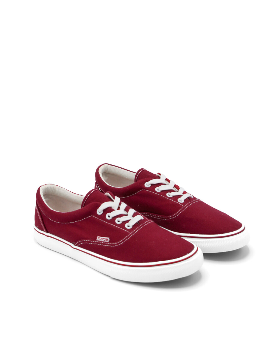 Calzado de Lona con Cordón - Bordo 