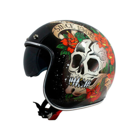Casco MT Le Mans SV Skull&Roses Negro