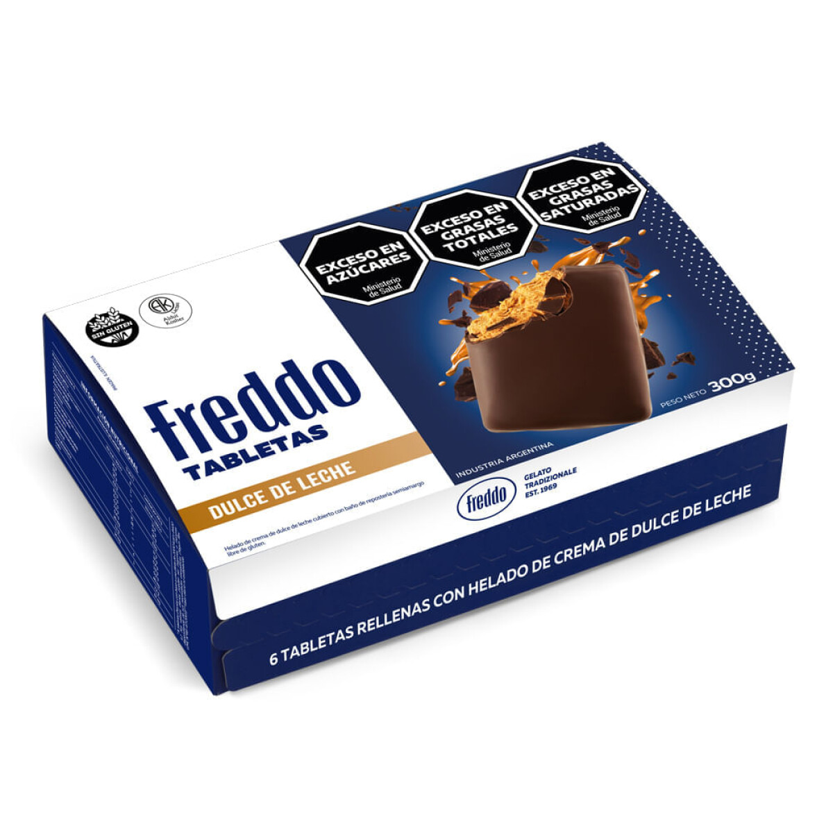 Tableta rellena helado dulce de leche Freddo x 6 