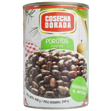 POROTOS NEGROS LATA 400G COSECHA DORADA POROTOS NEGROS LATA 400G COSECHA DORADA