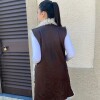 Chaleco Largo Reversible Marron