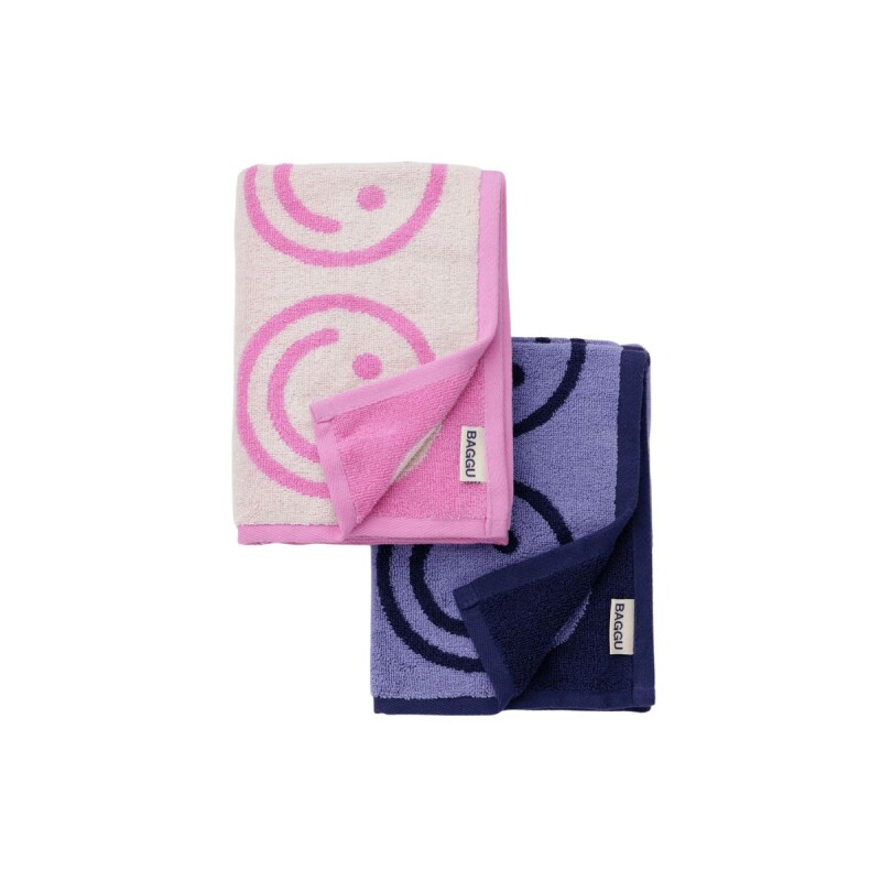 TOALLAMANOSX2 Set X 2 Toallas De Mano 76x51cm Baggu - Happy Pink Blue