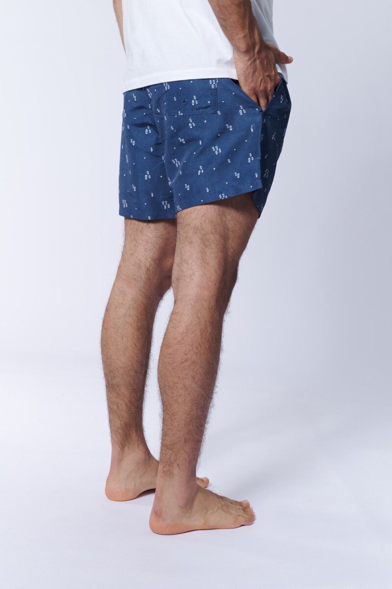 Short de baño Estampa Etnico Azul