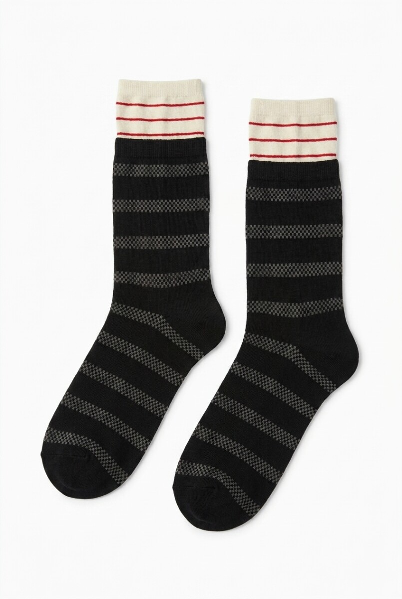 Medias color block - negro 