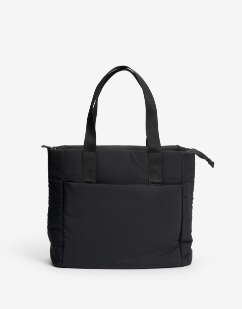 Shopper Nylon Shopper Con Doble Asa De Hombro. - Negro