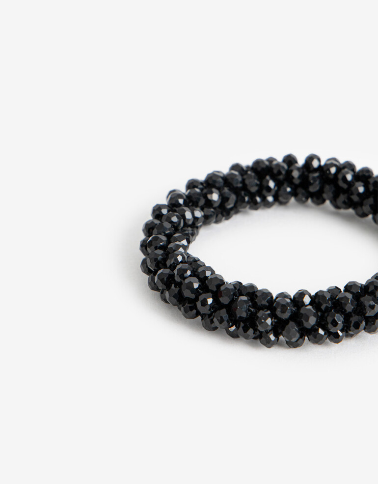 Gomitas Elásticas Strass Gomita Elástica Con Beads - Negro