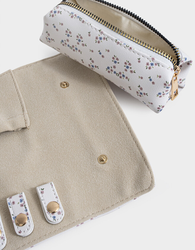 Porta Cosméticos Portacosméticos Desplegable - Estampado Flores