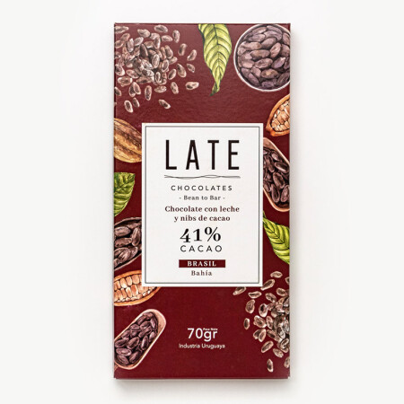 Chocolate Con Leche Y Nibs De Cacao 41% Brasil Bahía Late 70g Chocolate Con Leche Y Nibs De Cacao 41% Brasil Bahía Late 70g