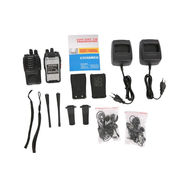 Kit X 2 Handy Baofeng Radio Walkie Talkie Bf888s 16ch Uhf + Auricular Manos Libres Bandas De Frecuencia 16 Color Negro Kit X 2 Handy Baofeng Radio Walkie Talkie Bf888s 16ch Uhf + Auricular Manos Libres Bandas De Frecuencia 16 Color Negro