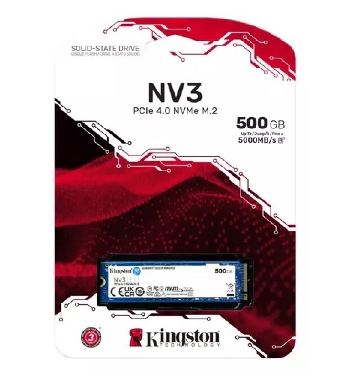 Disco Ssd Nv3 Kingston 500gb Nvme M.2 Pcie 2280 - DISCO SSD NV3 KINGSTON 500GB NVME M.2 PC 