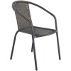 Silla Jardin de metal y ratán PVC con apoyabrazos Negro Silla Jardin de metal y ratán PVC con apoyabrazos Negro