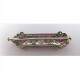 Prendedor Oro 18K Con Brillante Central, Diamantes Y Rubies Prendedor Oro 18K Con Brillante Central, Diamantes Y Rubies