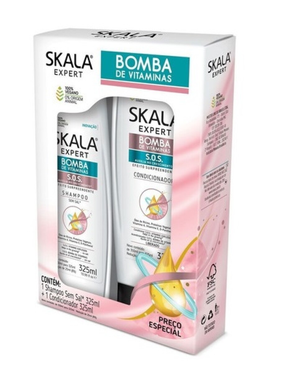 KIT SKALA SHAMPOO 325 ML + ACO 200 ML BOMBA DE VITAMINAS 