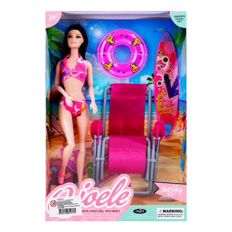 Muñeca articulada con accesorios de playa Muñeca articulada con accesorios de playa
