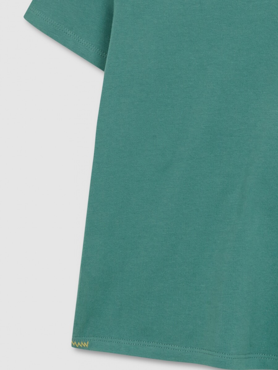 Camiseta Grafico Geometrico Verde Nuevo