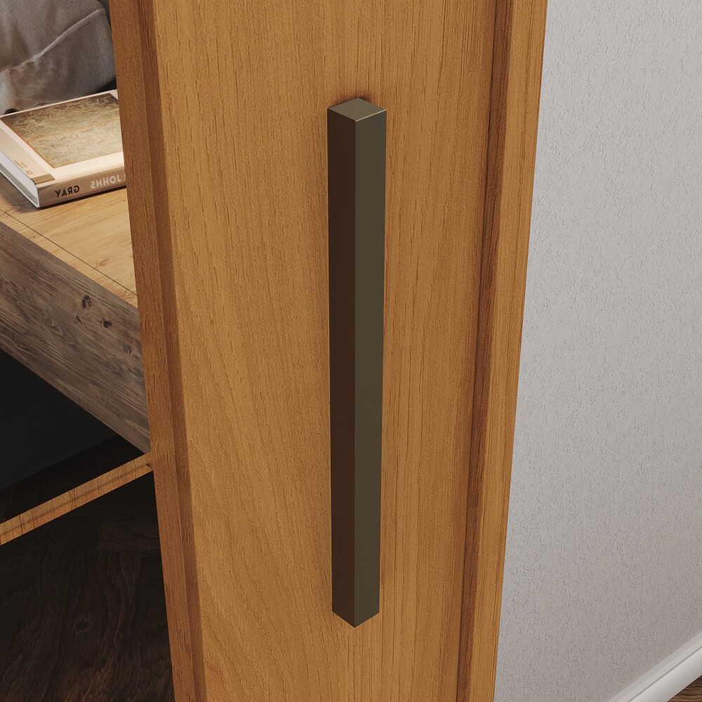 ROPERO VERGGO 2 PUERTAS 3 CAJONES INTERNOS CON ESPEJOS GUARDARROPA CLOSET ARMARIO COLOR MADERA