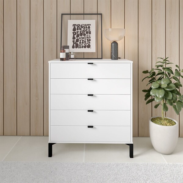 Cómoda Marden De 5 Cajones Vertical/ Blanco CóMODA MARDEN DE 5 CAJONES VERTICAL/ BLA