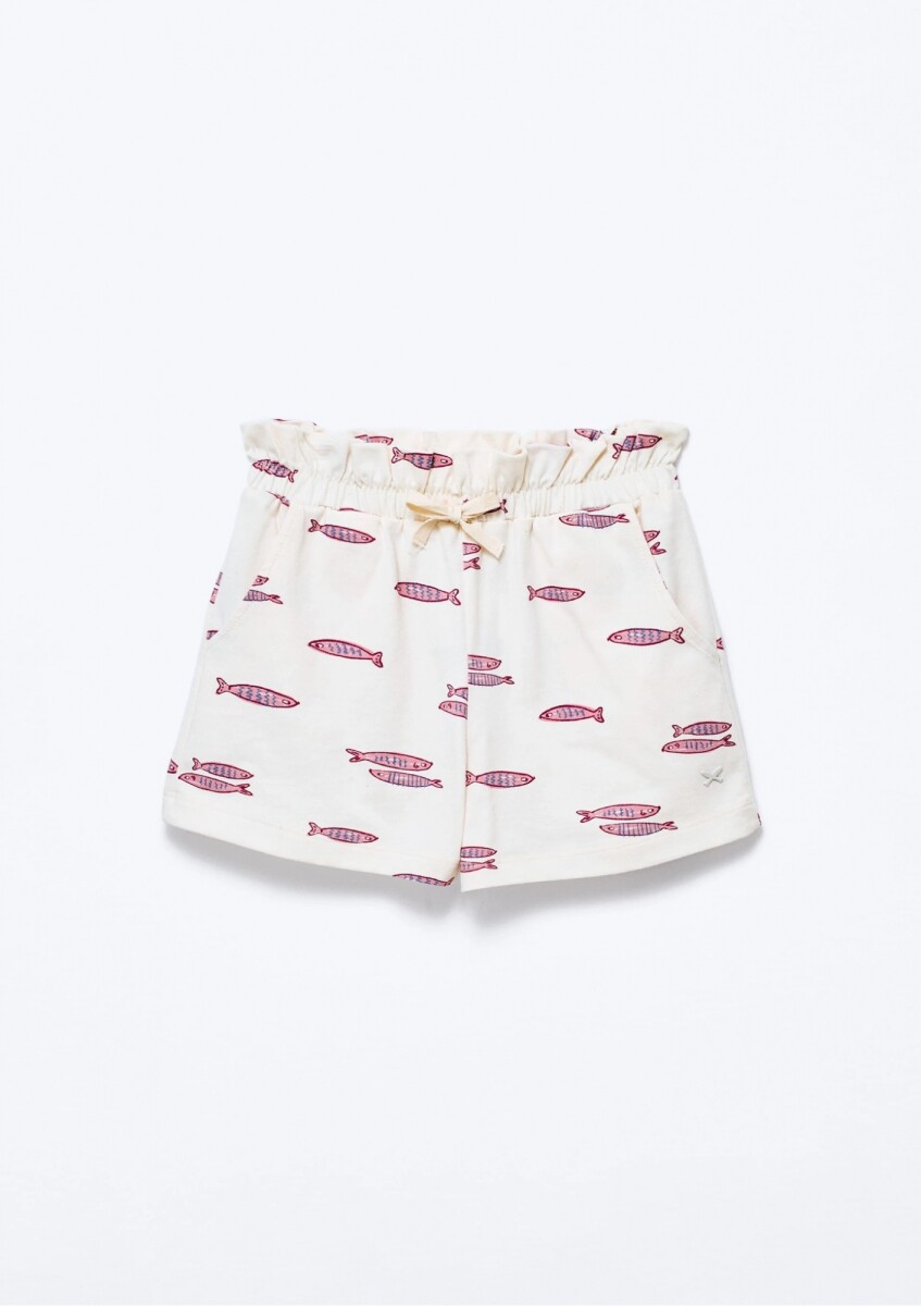SHORT INFANTIL ESTAMPADO - BEIGE 