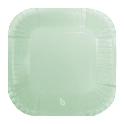 Plato Chico Cotillón Pack x8 Colores Pastel VERDE