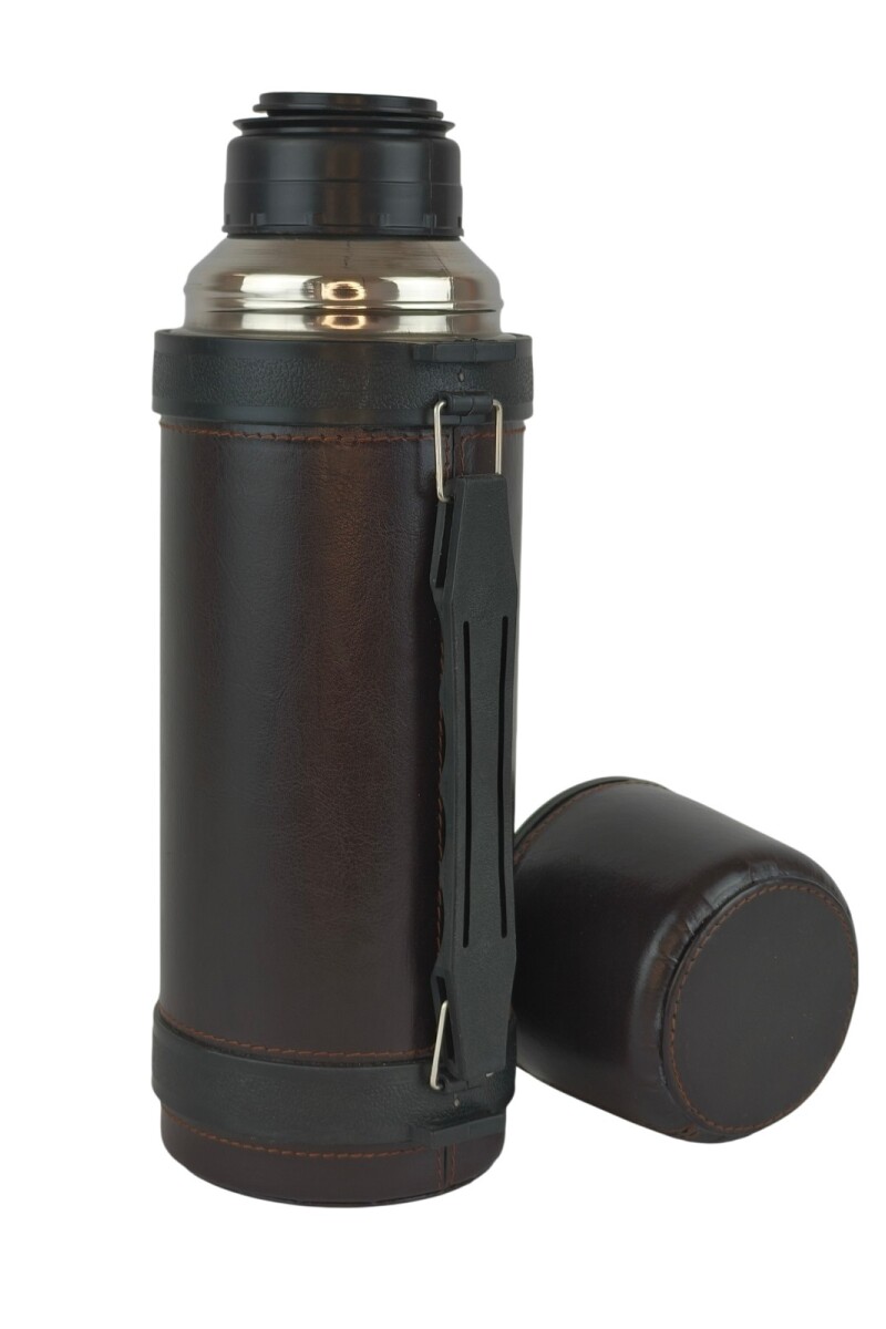 Termo de acero forrado 1 litro Chocolate