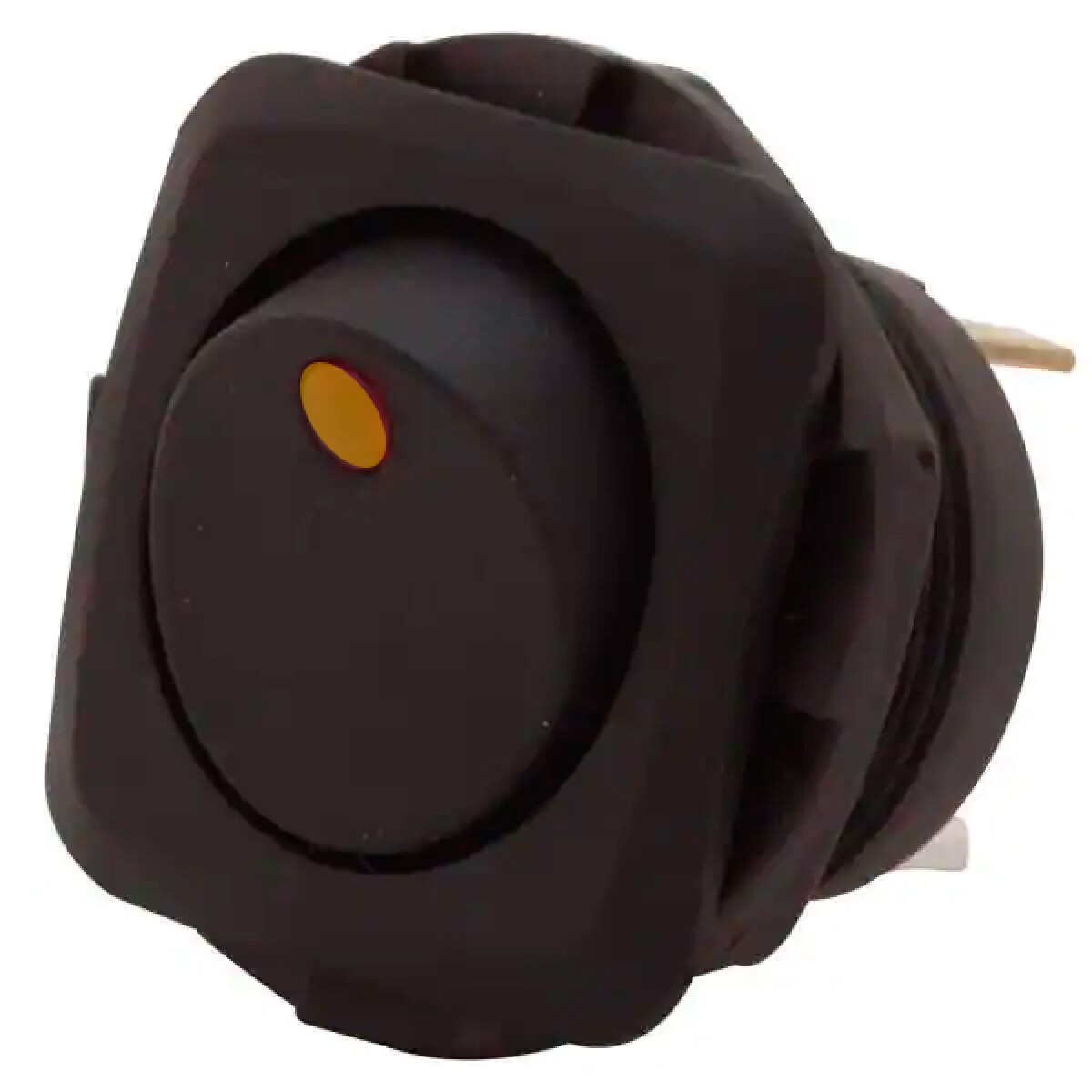 LLAVE BOTON TABLERO - CUADRADO CON LUZ AMBAR 26MM - 