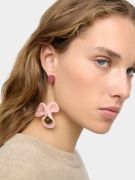 Pendientes Largos De Flor De Resina multicolor