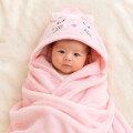 Toalla De Bebe Con Capucha Animales 80x80cm Rosa