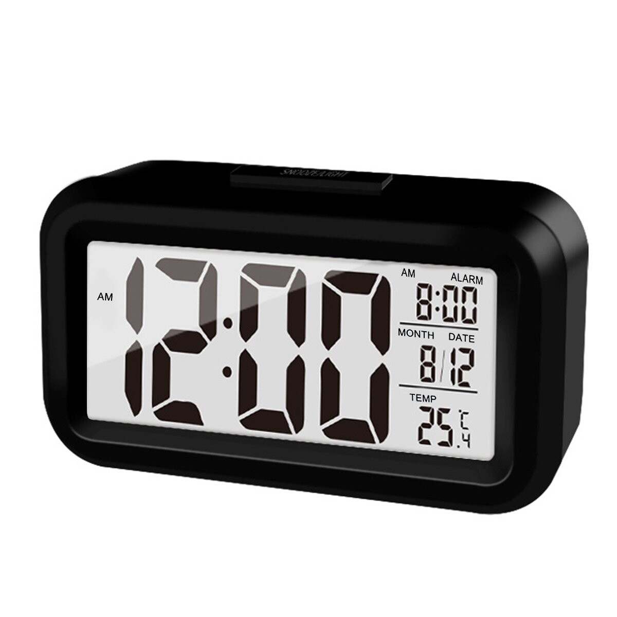 Reloj Despertador Digital Fecha Temperatura Alarma Luz Led - Color Variante Negro 
