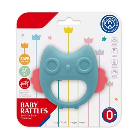 Mordillo Mordedor Sonajero de Animales Plástico Bebé Huanger Celeste/rosa