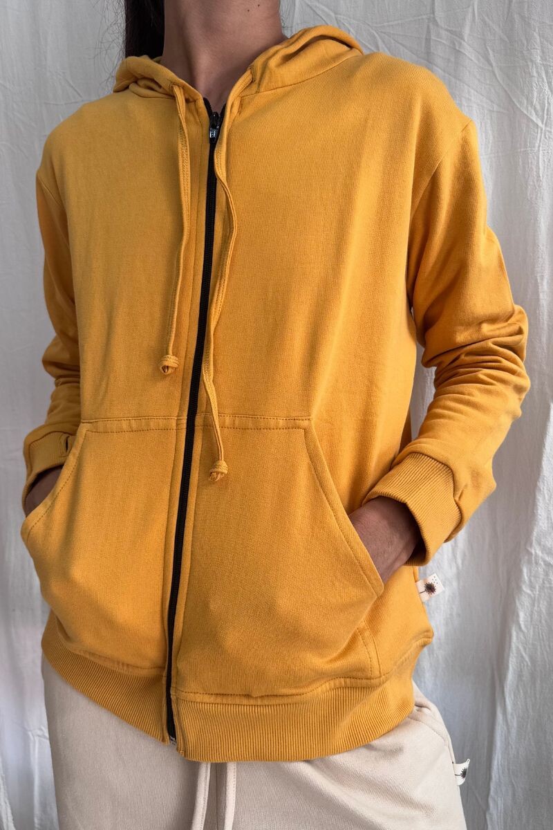 Campera capucha Mostaza