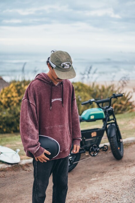 Hoodie Valley Boxy Fit / Bordó Wash U