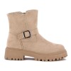 Botas Mujer Darkness Con Hebilla Beige