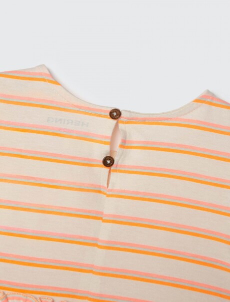 VESTIDO INFANTIL CON RAYAS NARANJA