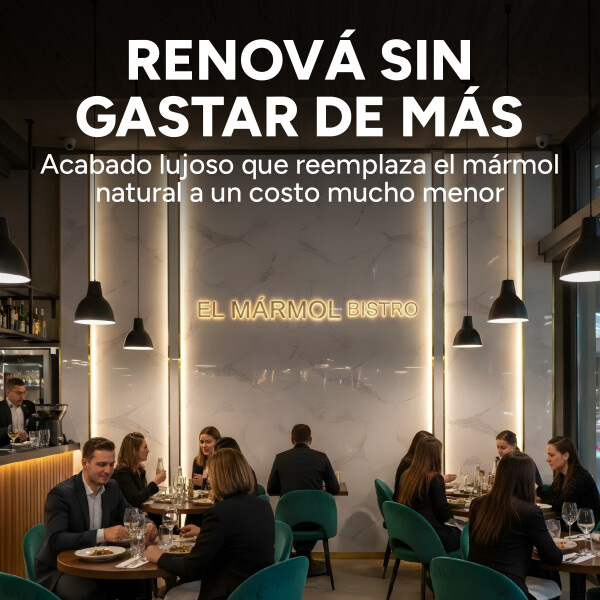 Pack x5 Placa PVC Símil Mármol 2,44x1,22m 3mm Resistente Gris Claro 3