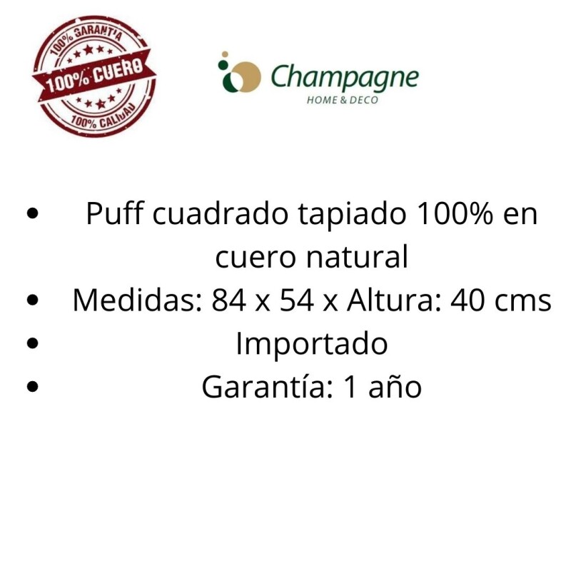 PUFF DOMINI OTTOMAN - 100% CUERO - PERLA MATE PUFF DOMINI OTTOMAN - 100% CUERO - PERLA MATE