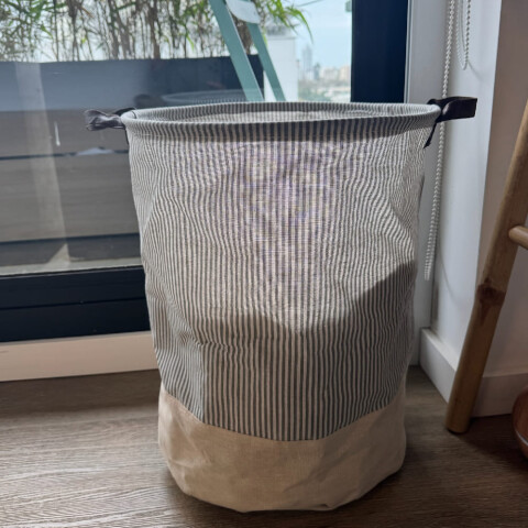 Canasto cesto para ropa sucia tela Gris