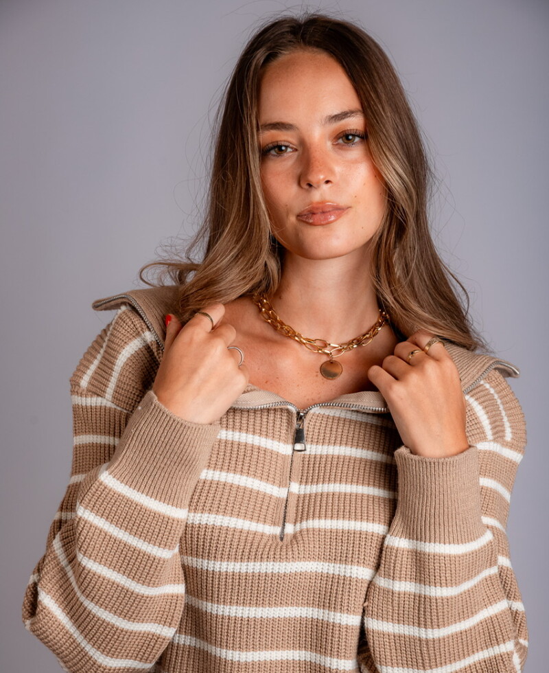 Buzo Rayas beige
